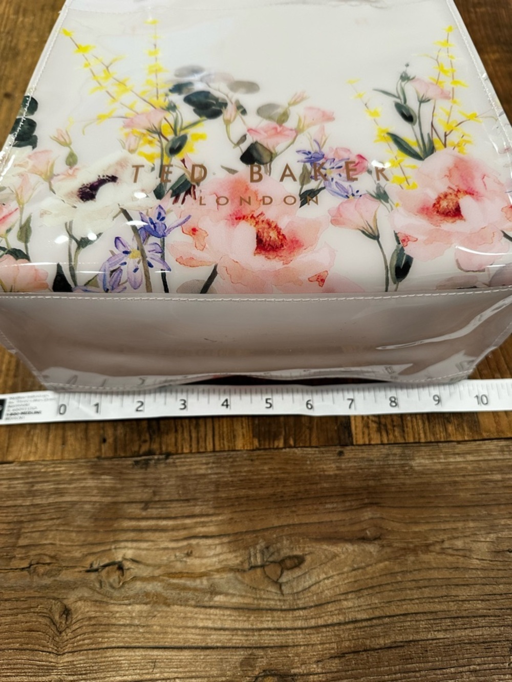 Ted Baker light pink Floral Patent Tote with Pink & Yellow Accents - Picture 9 of 9